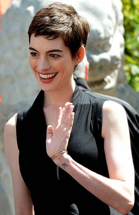 Anne Hathaway tattoo picture of her wrist tattoo