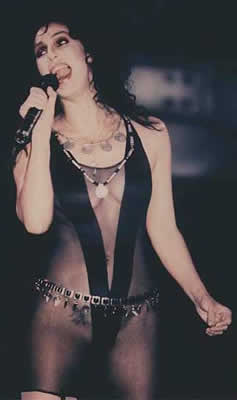 Cher's famous butterfly and floral back tattoo