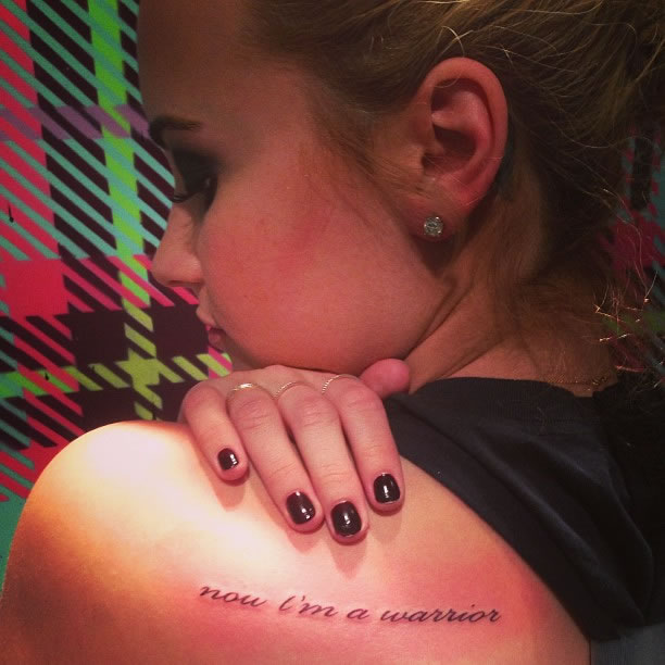 Demi Lovato shoulder tattoo
