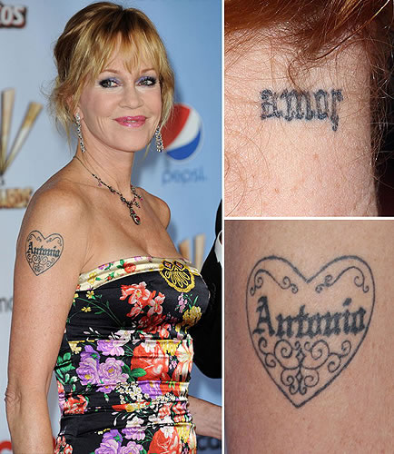 Melanie Griffith tattoos