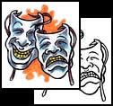 Comedy and tragedy tattoo design meanings