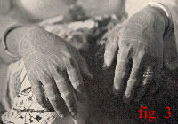fig.3 Click for a larger image of this Dayak woman's hand tattoos