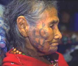 Facial tattooing of a St. Lawrence Island woman, 1997