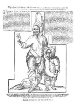 These Canadian Inuit were kidnapped by French sailors in 1566. (Notice the tattoos that appear on the woman's face.) This woodblock print is the oldest known European depiction of Eskimos drawn from life.