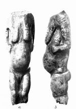 Ivory figurine from the Punuk culture displaying breast and arm tattoos