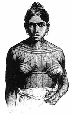 Tattooed Mundurucú woman, ca. 1880.