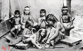 fig.2 Click for a larger picture of these Dayak women tattooing