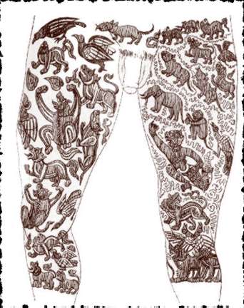 Tattoo trousers show a great deal of detail
