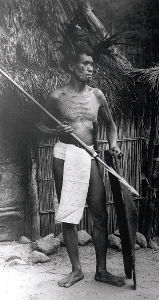 Tulgao, Philippines, Kalinga, 1948, photographer Eduardo Masferre. This man wears the white loin cloth reserved for his burial. CLICK FOR LARGER IMAGE