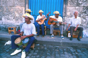 Local color at every turn: some rhythmic music on the street.