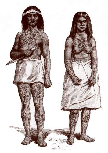 1885 Haida couple and their tattoos
