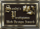 Sandy's prestigious web design award