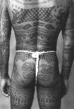 Back showing Tahatian tattooing