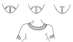 Nomlaki. Facial styles of women & tattooed “necklaces” of men, 1900. 