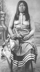 Mohave. Woman with chin tattoos, ca. 1900.