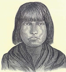 Yuki. Facial tattooing, ca. 1870. 