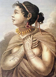 Tattooing of a Marquesan woman, 1804.