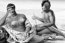 Hawaiian tattooing scene, 1819.