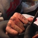 Rihanna Maori hand tattoo