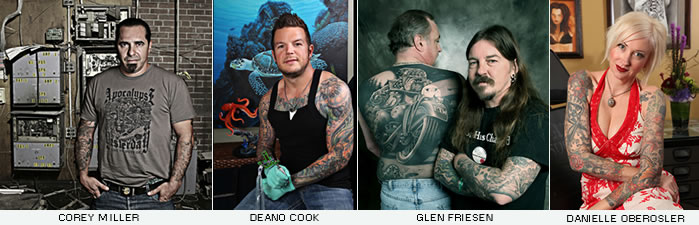 Bernard Clark photos of famous tattoo artists