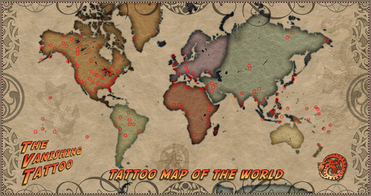 Tattoo History Map of the World