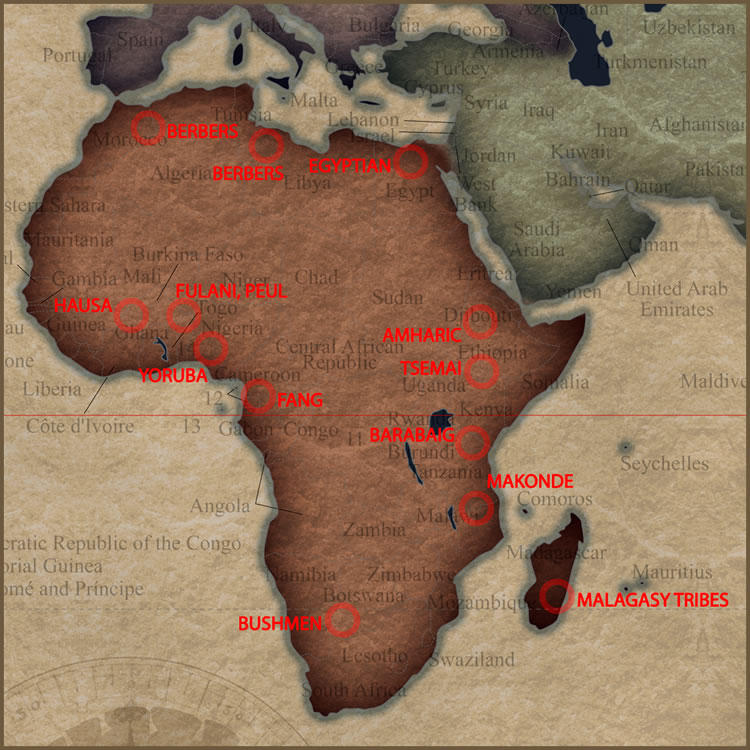 Tattoo History Map of Africa