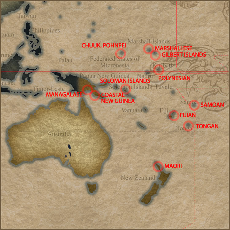 Tattoo History Map of Oceania