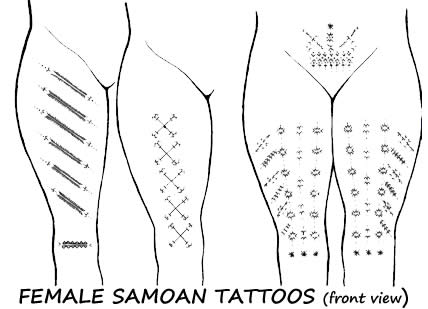 Female Samoan tattoos